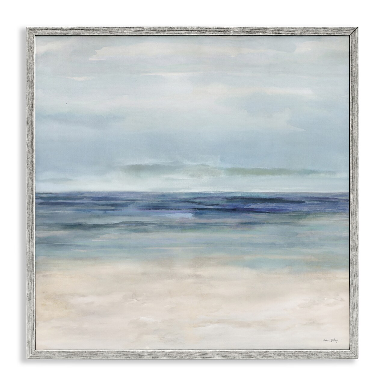 Stupell Industries Soft Aqua Coastline Framed Giclee, design by Amber Sterling